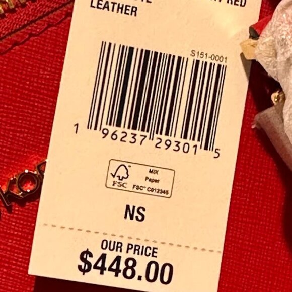 Michael Kors $448 RED Charlotte Saffiano Leather Large Zip Top Tote Bag NWT - Picture 6 of 7